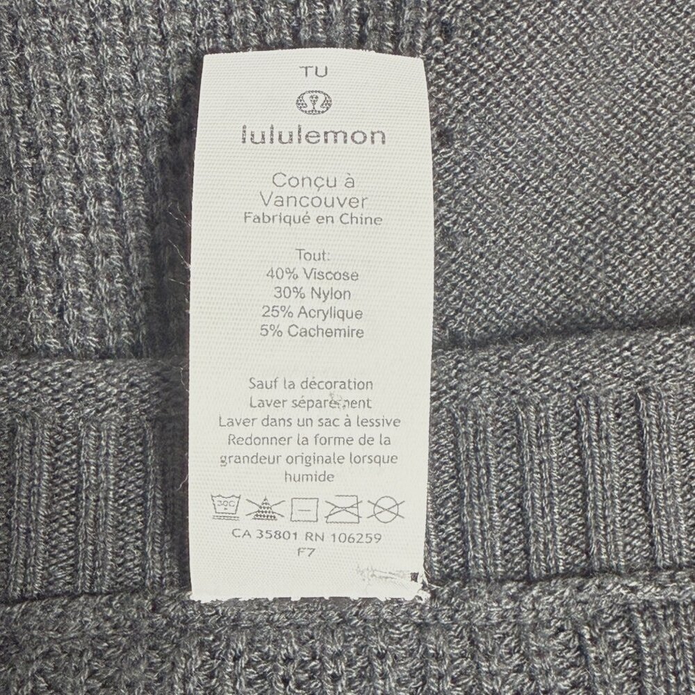 Lululemon Be At Ease Poncho Womens OS Gray Knit High-Low Short Sleeve Sweater - Picture 4 of 8